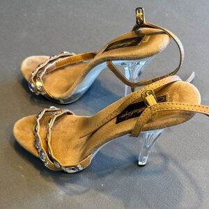 Johnathan Kayne Tan Heels with Crystal Details